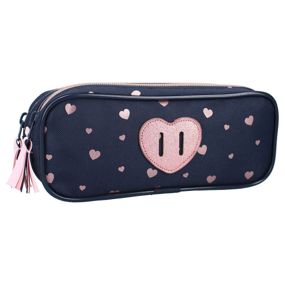 Portatodo Doble Cremallera Gold Hearts Azul VADOBAG Imagen principal del producto