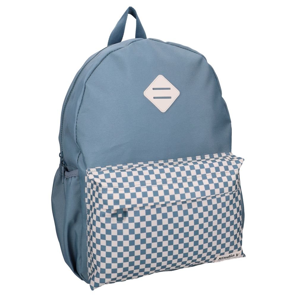 Mochila escolar 39x29 Bolsillo frontal Chess azul combinada VADOBAG Imagen principal del producto