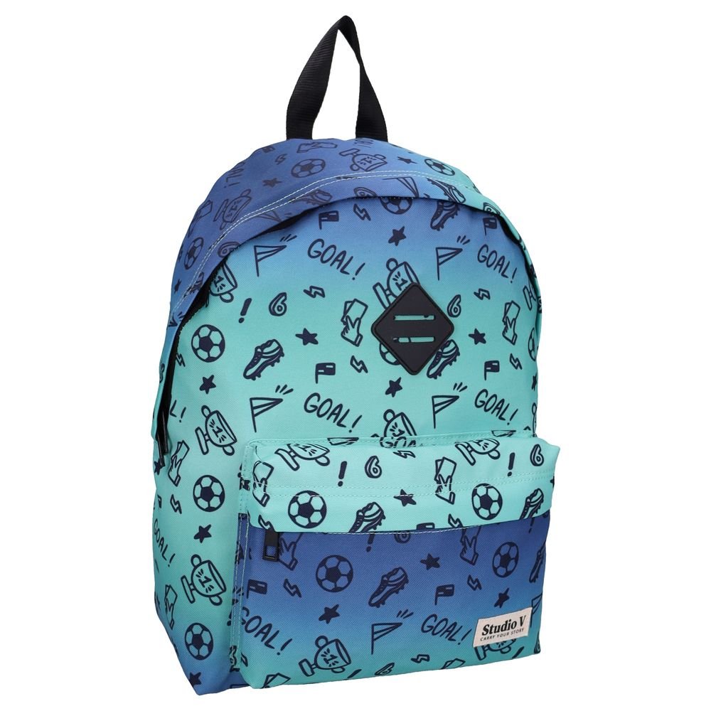 Mochila escolar 37x26 cm con bolsillo football degradado azul VadoBag Imagen principal del producto