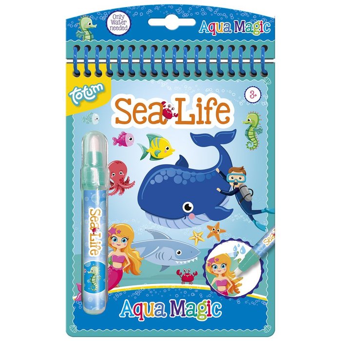 Libro colorear con agua reutilizable Aqua Magic Sealife TOTUM Imagen principal del producto