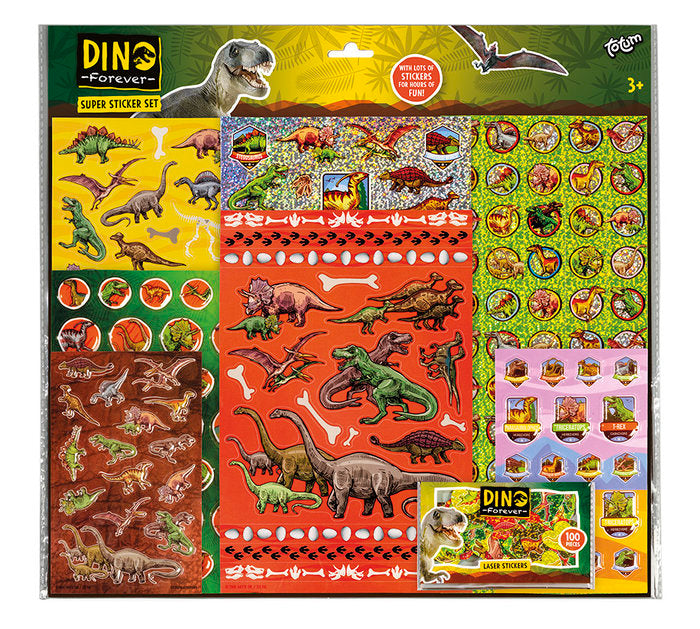SUPER STICKER SET DINOSAURIOS | TOTUM | 1 UNIDAD | 8714274075078 Imagen principal del producto
