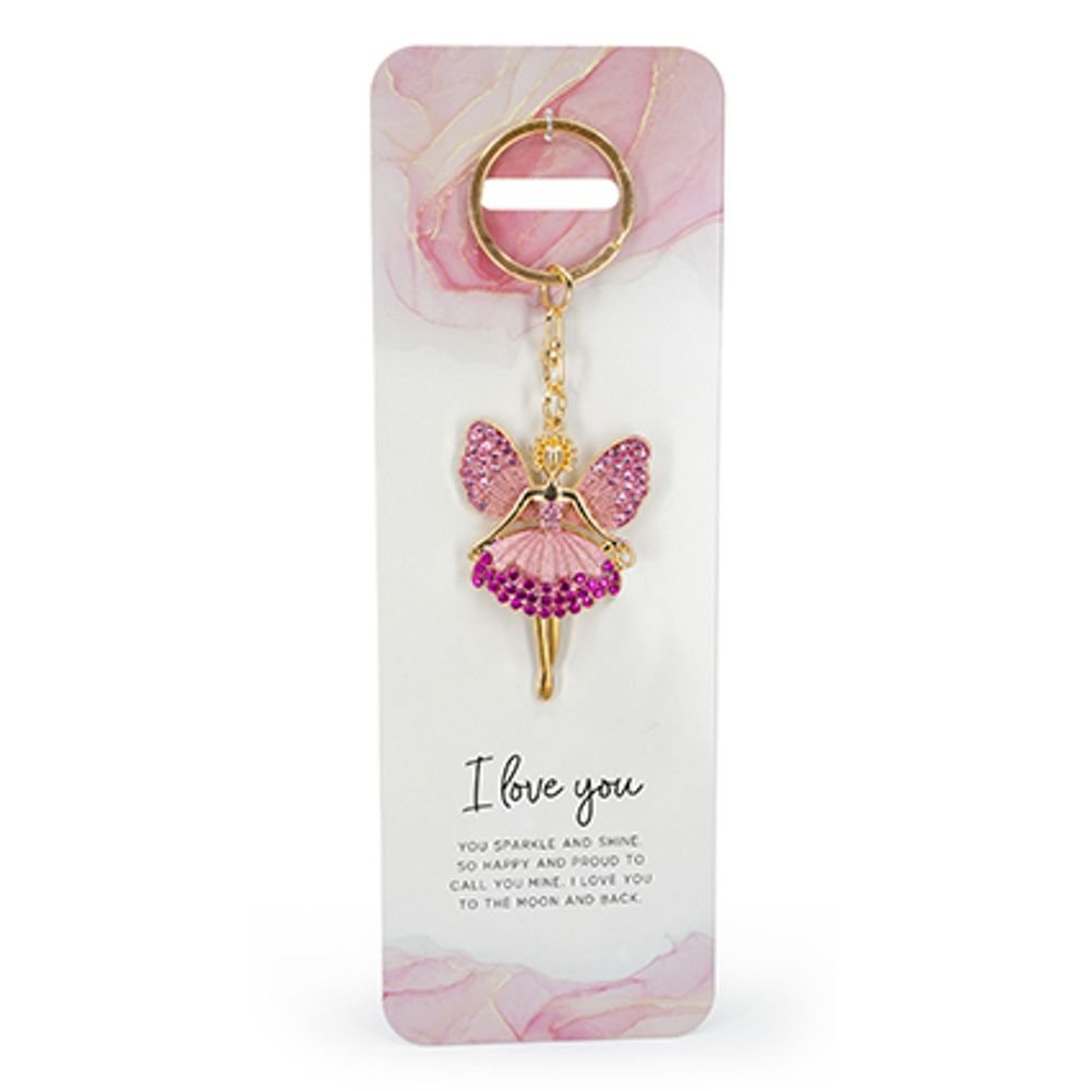 Llavero Hada Rosa I Love You Marca WIDDOP Regalo Imagen principal del producto