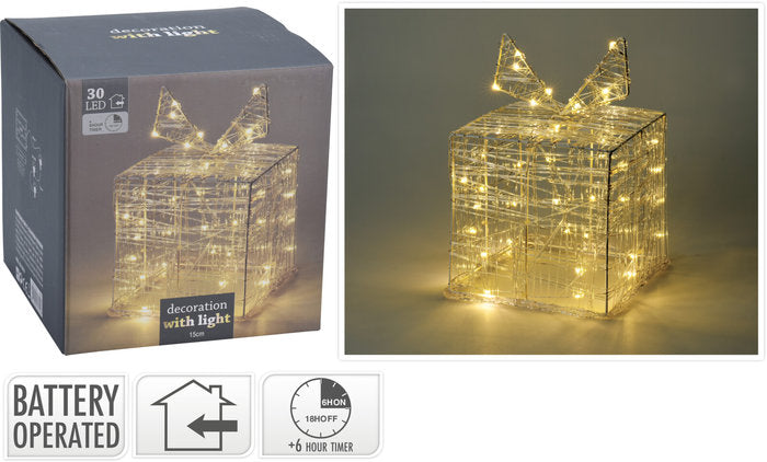 DECORACION NAVIDAD REGALO LED 15CM | KOOPMAN CHRISTMAS | 1 UNIDAD | 8719202613193 Imagen principal del producto