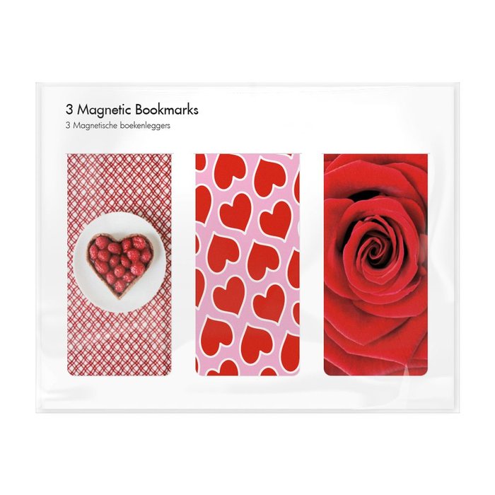 SET 3 MARCAPAGINAS MAGNETICOS ROSAS LOVE | 1 UNIDADES | (WEBSHOP ARTE)