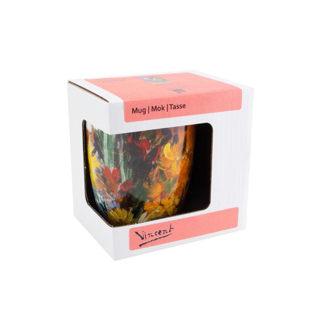 Taza de Porcelana Flores en Jarron Azul Van Gogh