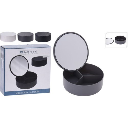 ESPEJO REDONDO CON ORGANIZADOR 14XH5CM SURTIDO | KOOPMAN | 1 UNIDAD | 8719987410116
