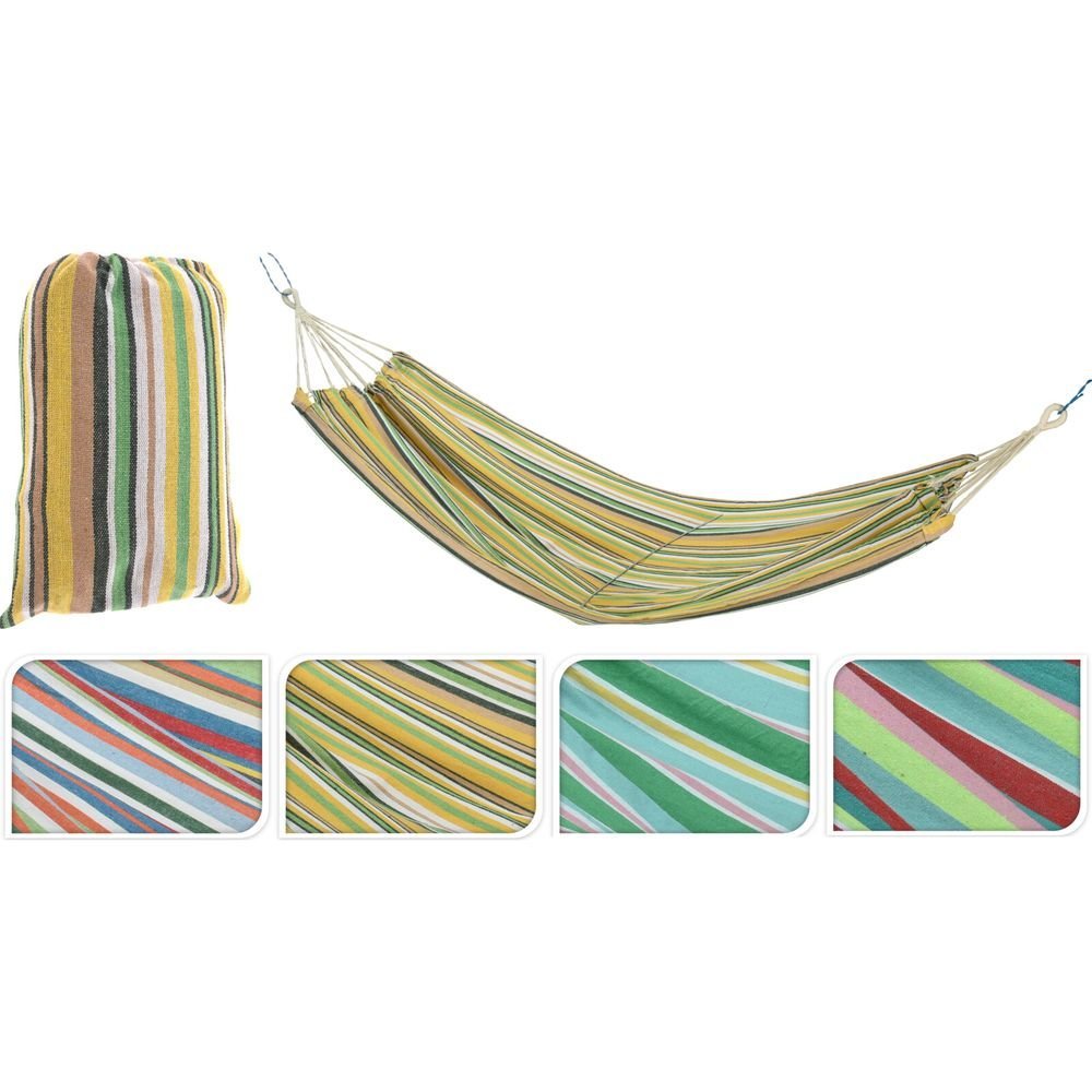 Hamaca de Tela 200x100 cm Rayas Surtidas Koopman Imagen principal del producto