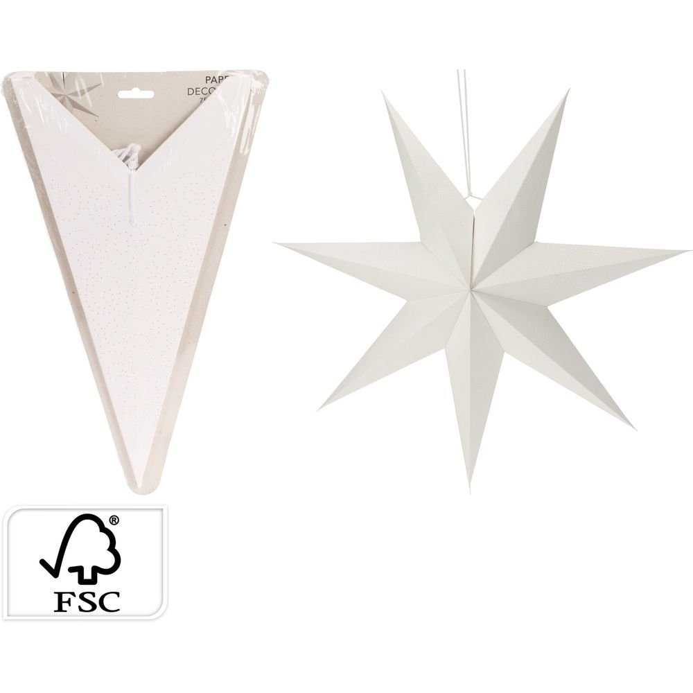 ESTRELLA DE PAPEL 75CM BLANCA | KOOPMAN CHRISTMAS | 1 UNIDAD | 8720573740173