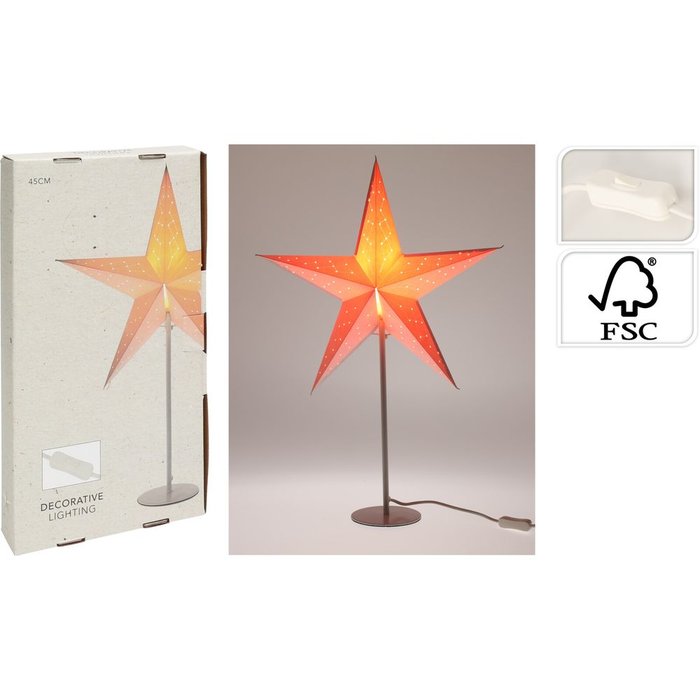LAMPARA DE MESA DECORATIVA ESTRELLA | KOOPMAN | 1 UNIDAD | 8720573740333