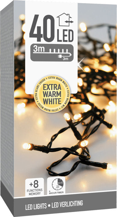 GUIRNALDA CABLE 40 LUCES LED EXTRA CALIDO 6M | KOOPMAN CHRISTMAS | 1 UNIDAD | 8720573810425