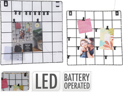 DECORACION DE PARED CON PINZAS PARA FOTOS Y NOTAS Y LUZ LED | KOOPMAN | 1 UNIDAD | 8720573962995