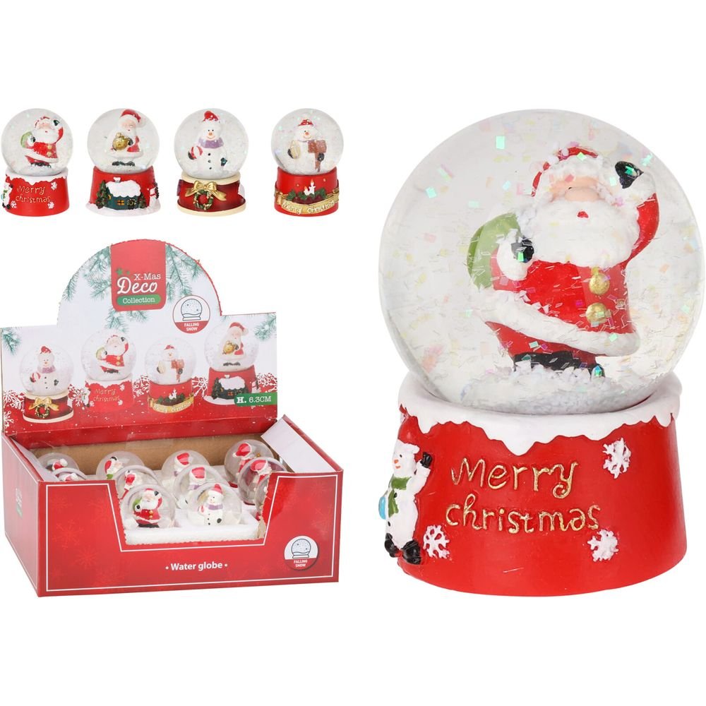 EXPOSITOR 12 BOLAS DE NIEVE PAPA NOEL | KOOPMAN CHRISTMAS | 1 UNIDAD | 8721037052368