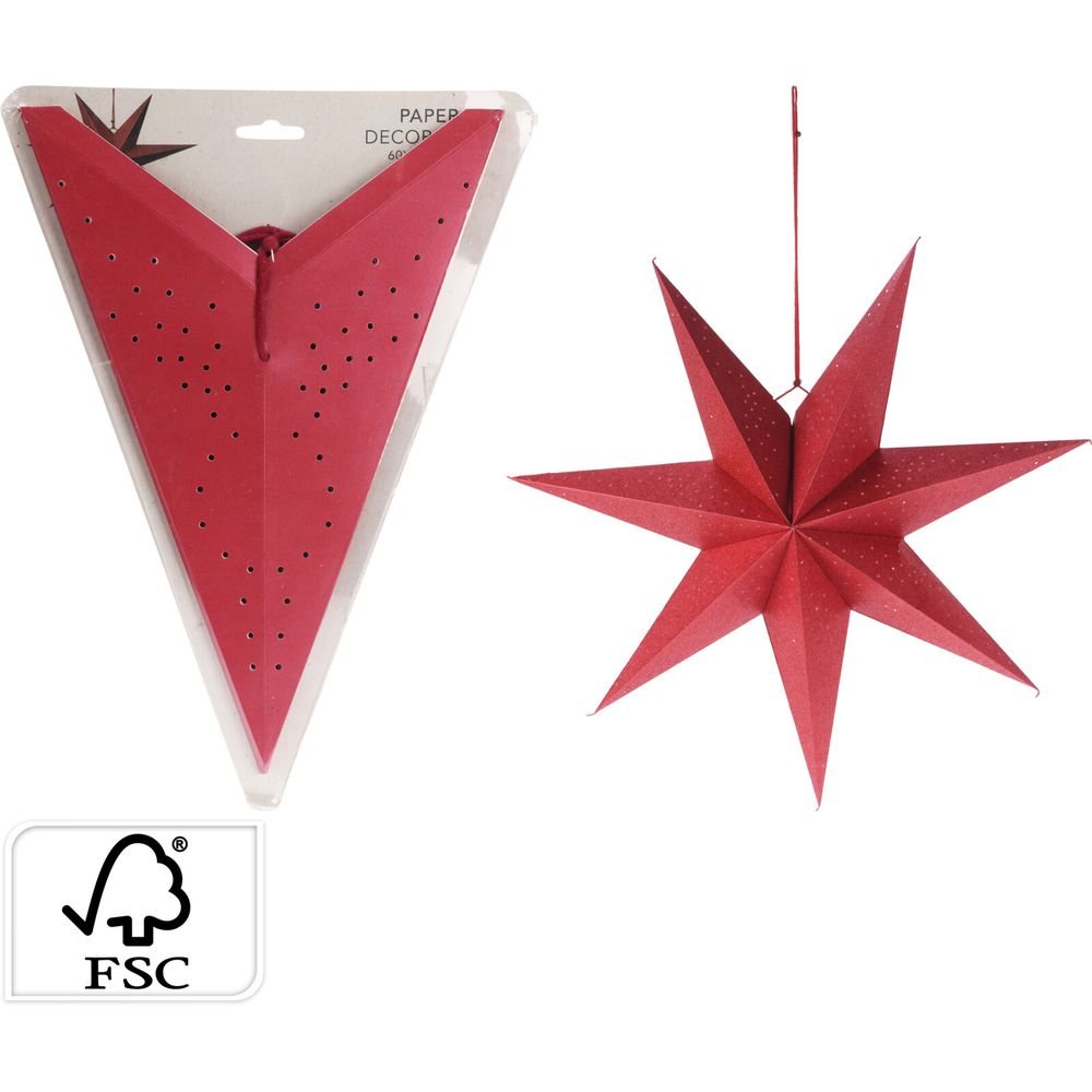ESTRELLA DE PAPEL ROJA 60CM | KOOPMAN CHRISTMAS | 1 UNIDAD | 8721037076227