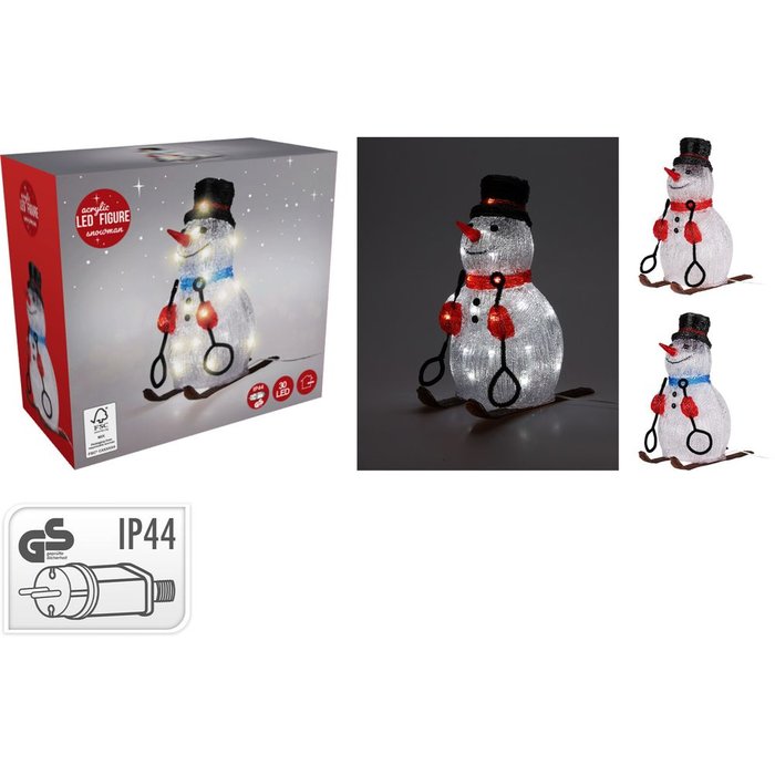 Decoracion luminosa muñeco nieve 33 cm Koopman Christmas
