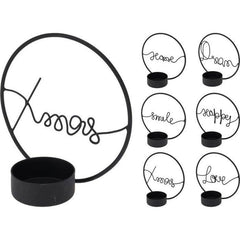 SET 12 PORTAVELAS TE DECORATIVOS CON MENSAJE | KOOPMAN CHRISTMAS | ENVASE 12 UDS. UNIDAD | 8721037180849