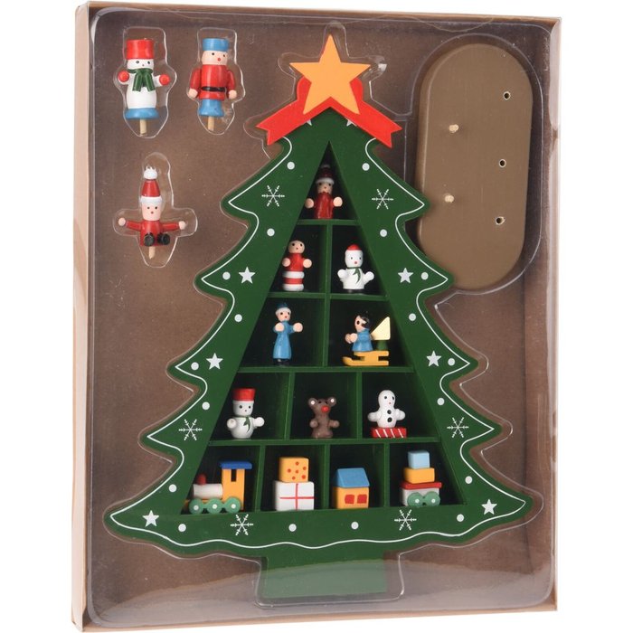 ARBOL DE NAVIDAD CON DECORACION 30CM MADERA | KOOPMAN CHRISTMAS | 1 UNIDAD | 8721037240215