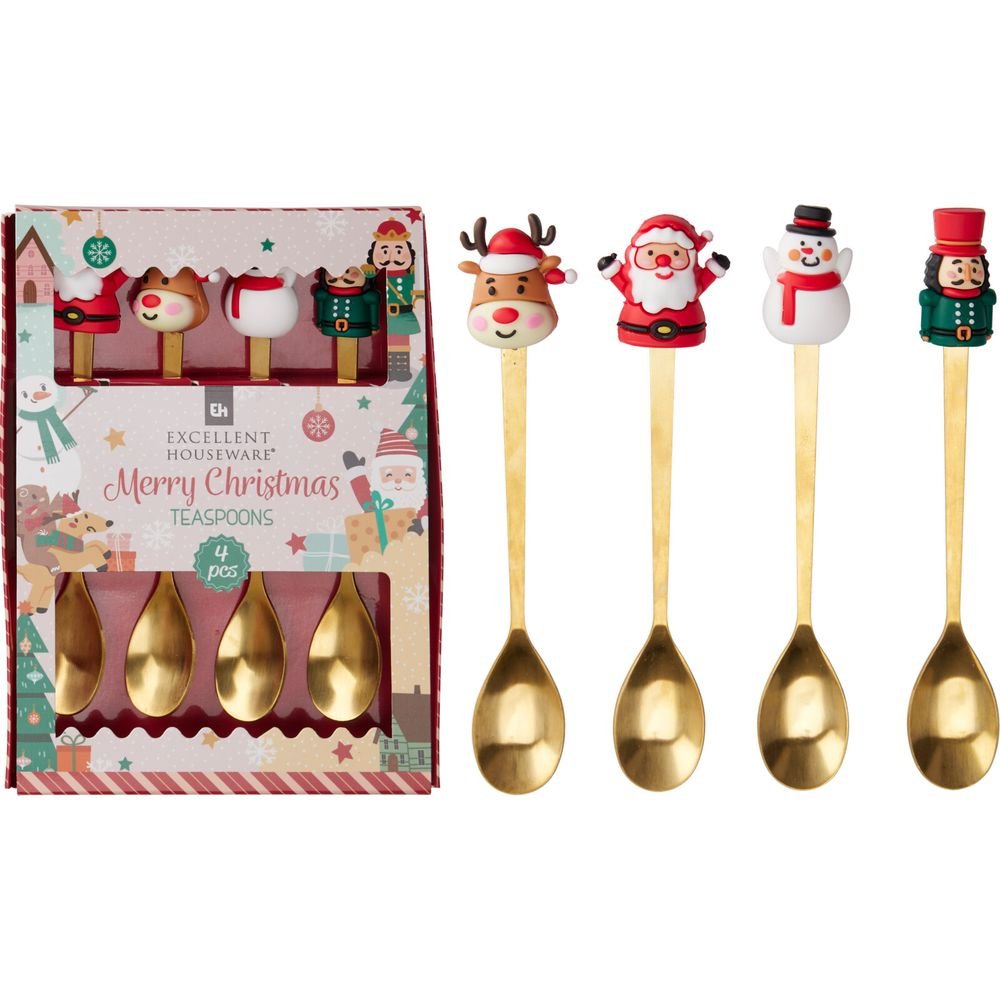 SET DE 4 CUBIERTOS NAVIDEÑOS CUCHARAS O TENEDORES SURTIDOS | KOOPMAN CHRISTMAS | 1 UNIDAD | 8721037489492
