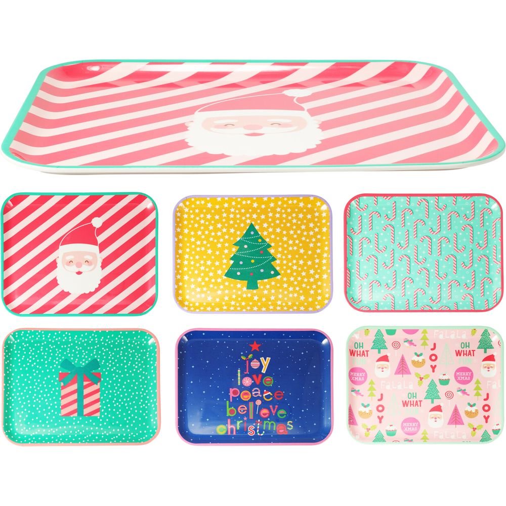 EXPOSITOR 12 BANDEJAS NAVIDEÑAS MELAMINA 37X29CM | KOOPMAN CHRISTMAS | ENVASE 12 UDS. UNIDAD | 8721037491419