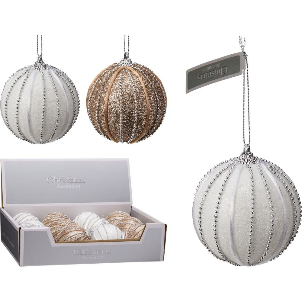 EXPOSITOR 12 BOLAS DE NAVIDAD 80MM BRILLANTE SURTIDAS | KOOPMAN CHRISTMAS | ENVASE 12 UDS. UNIDAD | 8721037540292