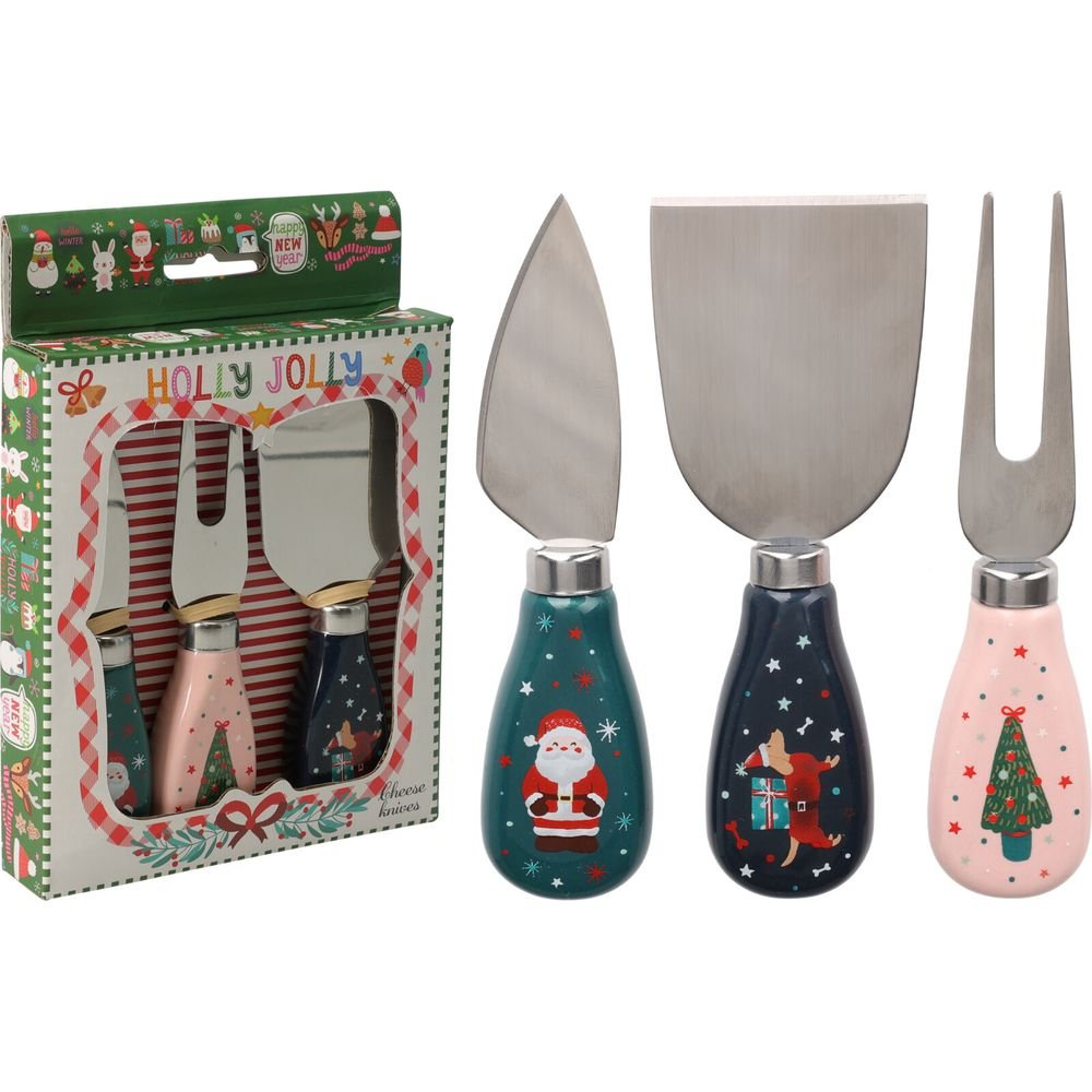 SET CUCHILLOS DE QUESO PARA APERITIVOS NAVIDEÑOS | KOOPMAN CHRISTMAS | 1 UNIDAD | 8721037544474