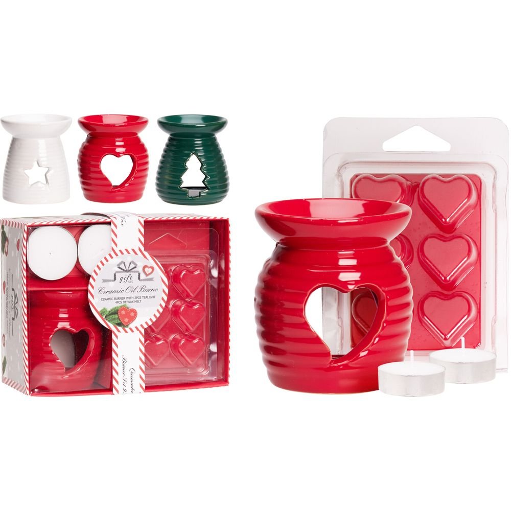 SET QUEMADOR DE ACEITE + VELAS NAVIDAD MODELOS SURTIDOS | KOOPMAN CHRISTMAS | 1 UNIDAD | 8721037619332
