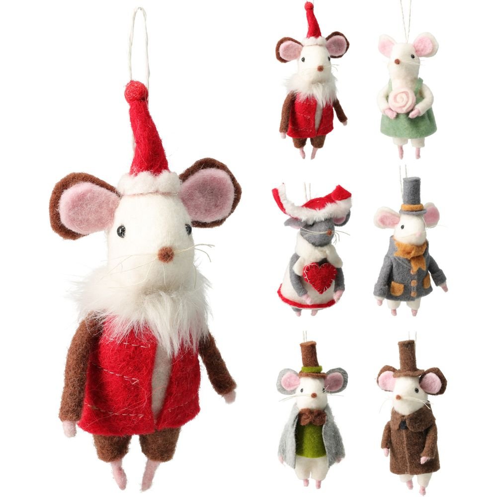 EXPOSITOR 24 RATONES COLGANTE 16CM 6 SURTIDOS | KOOPMAN CHRISTMAS | ENVASE 24 UDS. UNIDAD | 8721037669733