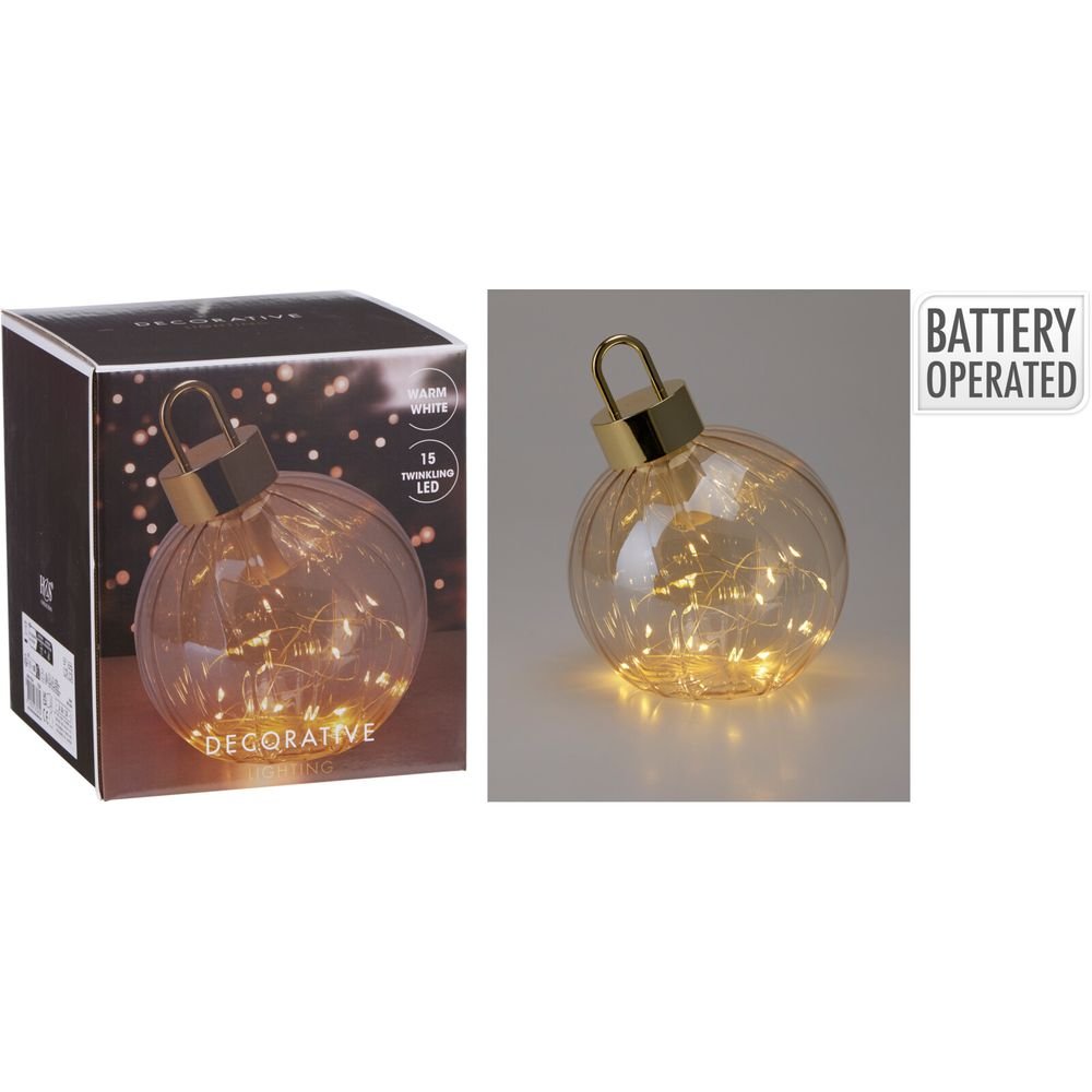 BOLA NAVIDAD CON LED 15CM AMBAR | KOOPMAN CHRISTMAS | 1 UNIDAD | 8721037670654 Imagen principal del producto