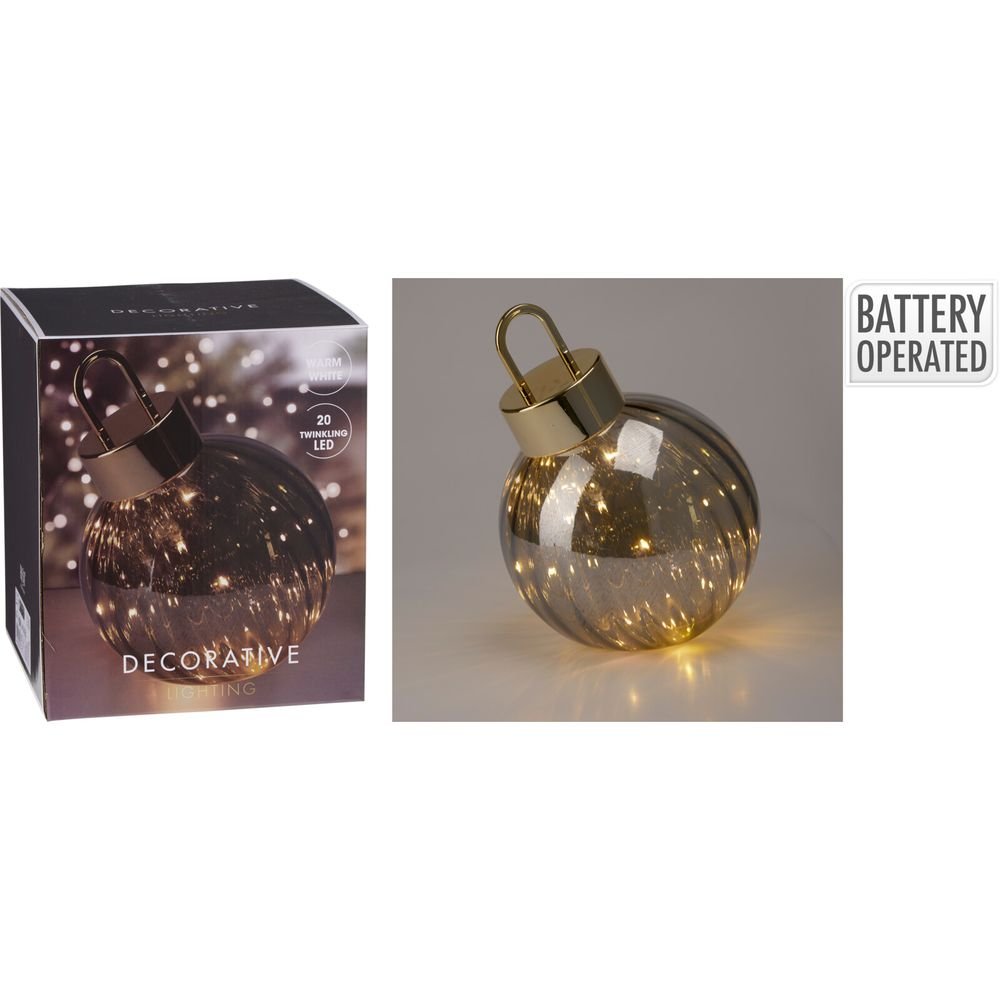 Bola Navidad con Led 20 cm Gris Koopman Christmas Imagen principal del producto