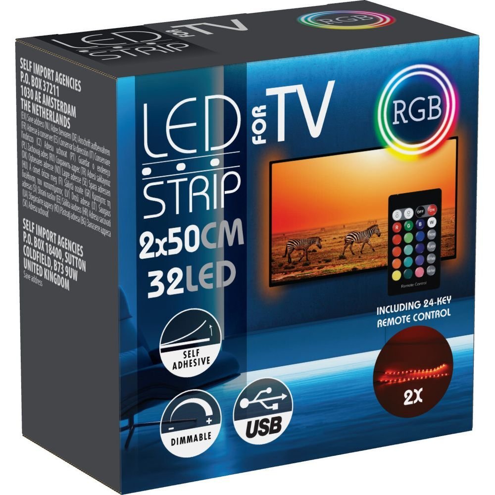 Tira LED 2 m multicolor con mando a distancia Koopman