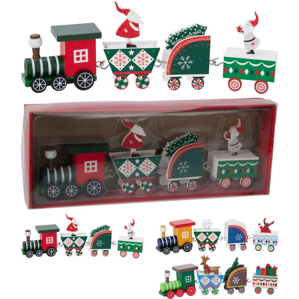 TREN NAVIDAD 18CM MADERA MODELOS SURTIDOS | KOOPMAN CHRISTMAS | 1 UNIDAD | 8721037723602