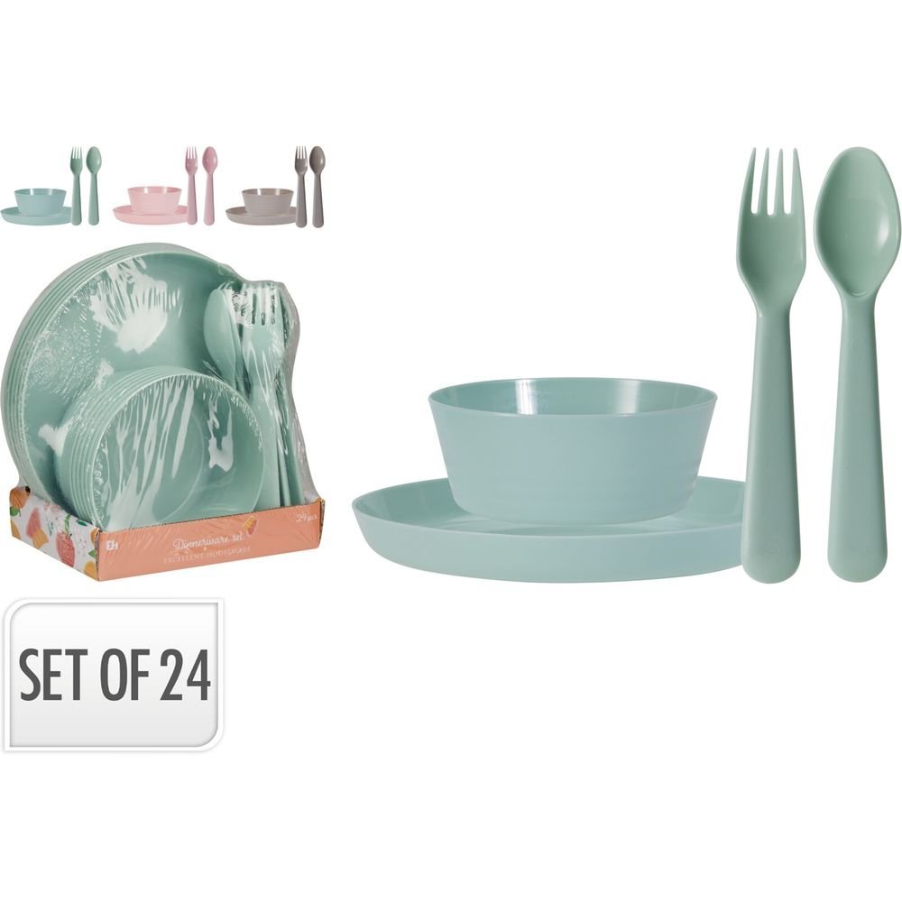 Set Completo Vajilla y Cubiertos Colores Surtidos Koopman Imagen principal del producto