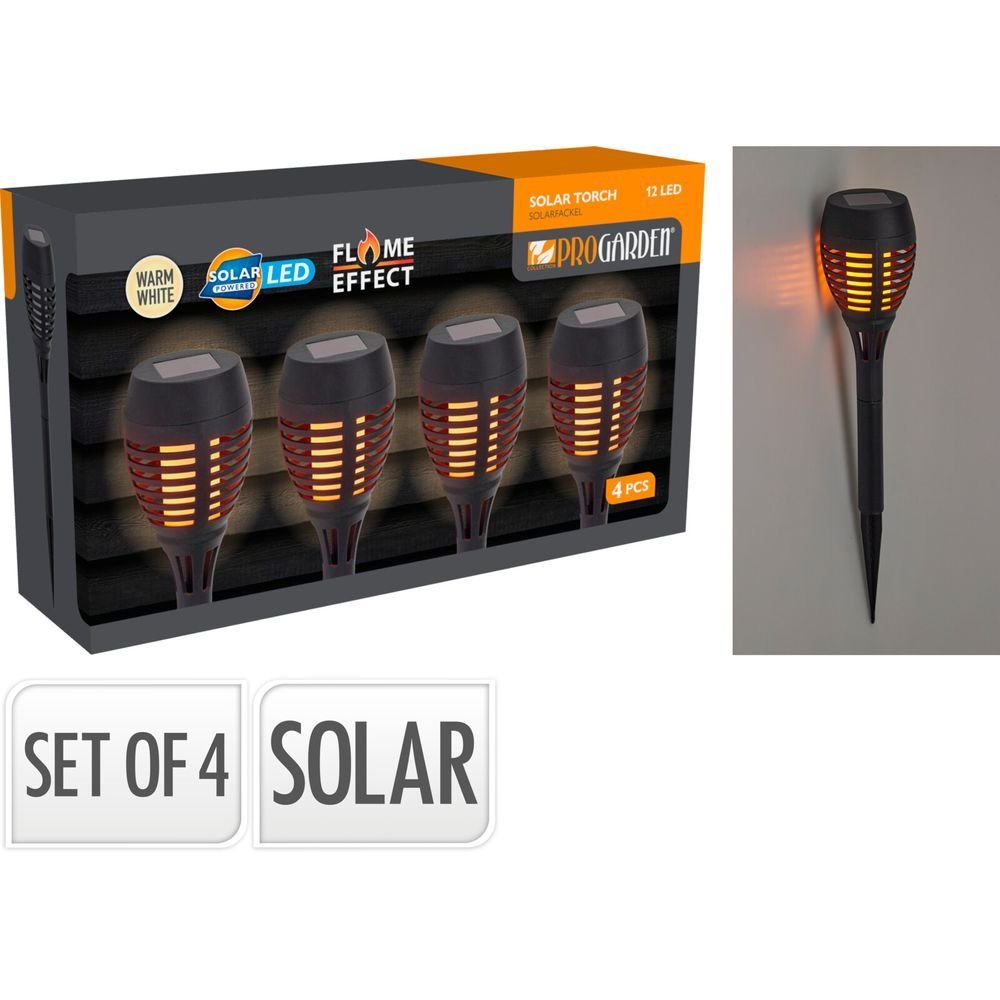 Set 4 Antorchas Solares Black Koopman