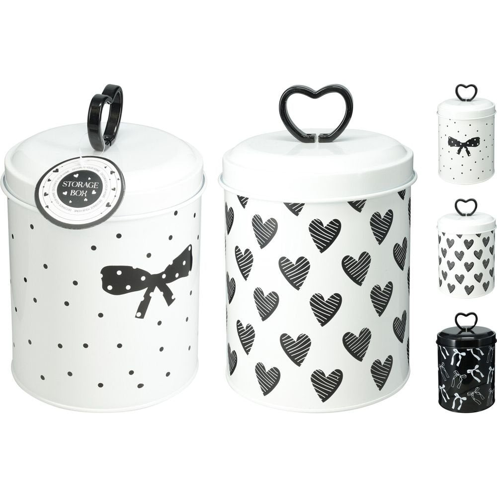 Caja de Almacenaje Decorada Black & White Surtidas Koopman Imagen principal del producto