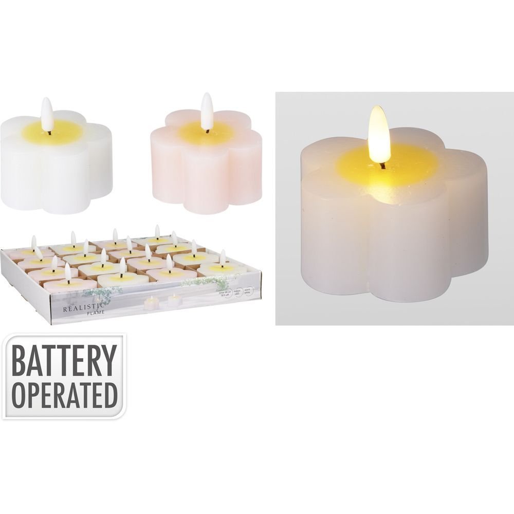 Expositor 16 Velas LED Flower 7x4 cm Surtidas Koopman