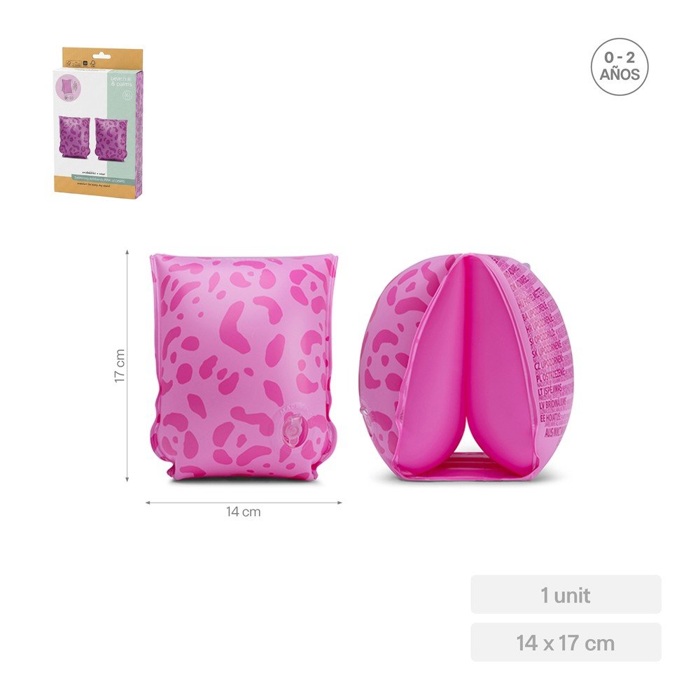 Manguitos Rosa con Estampado Pantera 0-2 Años HINCHABLES SARAO Imagen principal del producto