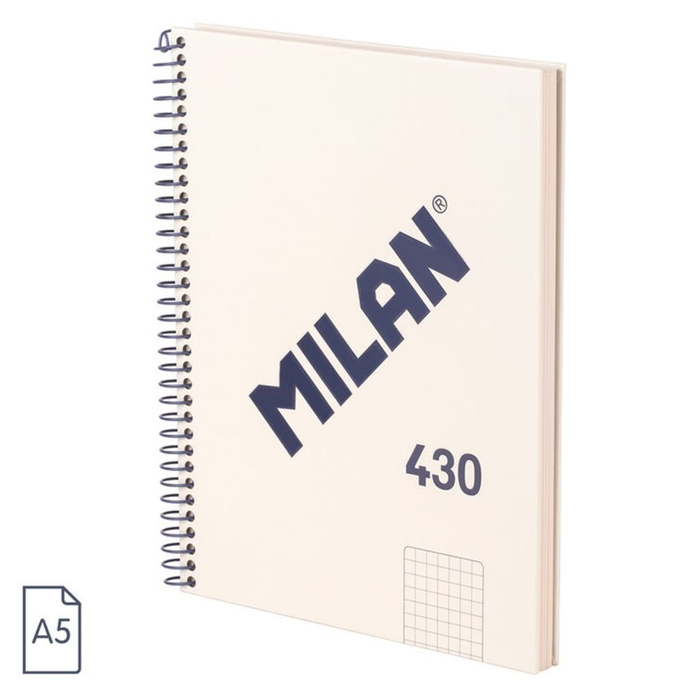 Bloc Espiral Estándar Liso 80H 90g | Milan | Cartón | Formato Estándar | Pack 3 Unidades
