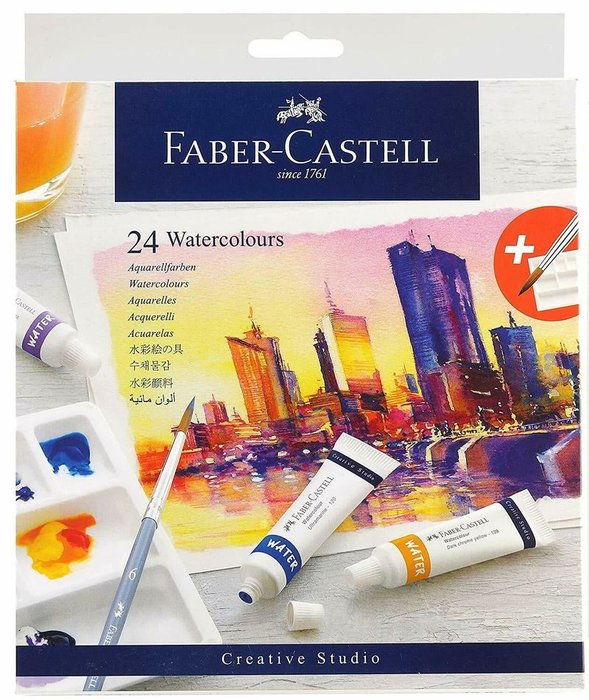 ACUARELAS TUBO FABER CASTELL 24 COLORES+PALETA PARA MEZCLAR | 1 UNIDADES | (FABER CASTELL) Imagen principal del producto