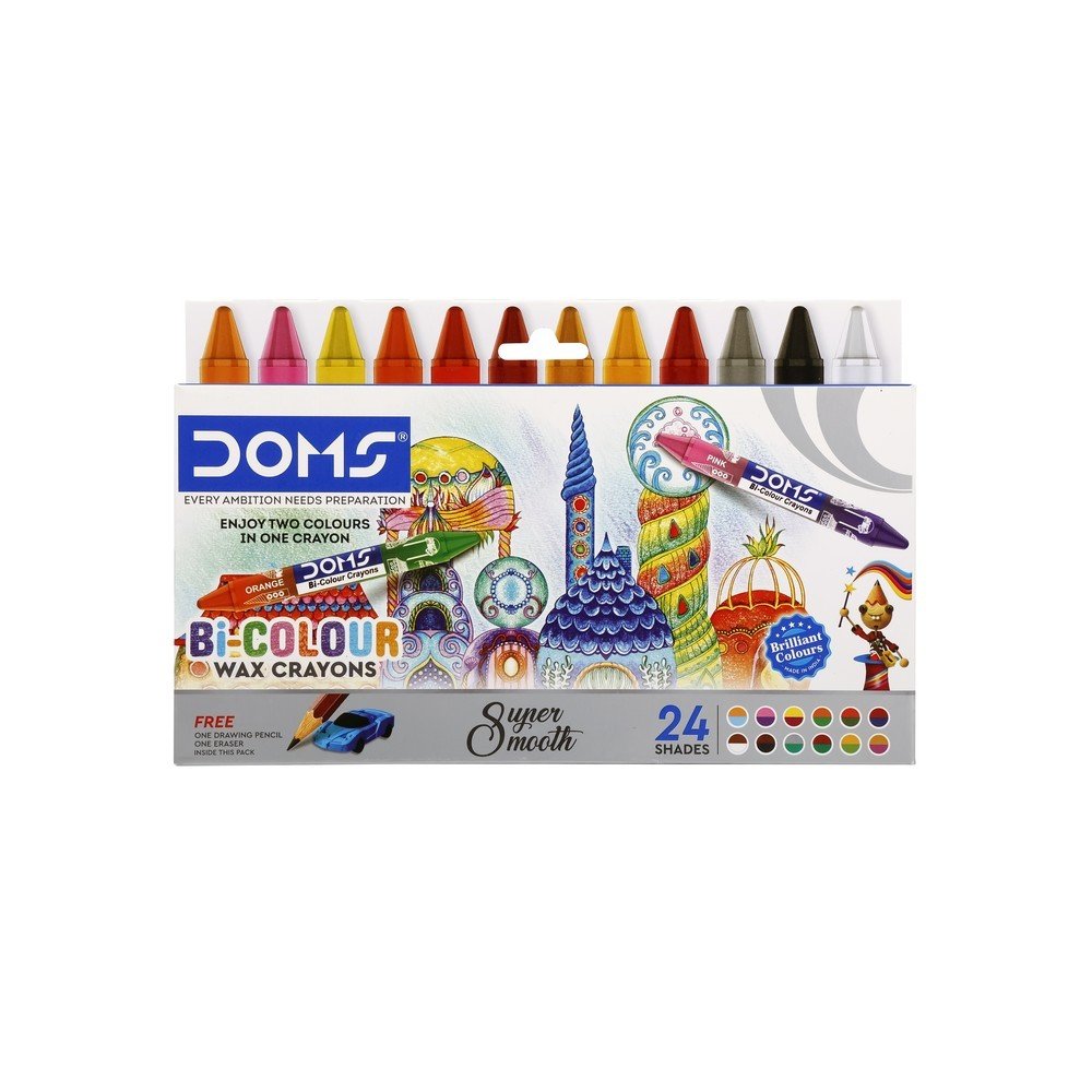 Cera Doms Bicolor Jumbo 12 unidades 24 Colores Imagen principal del producto