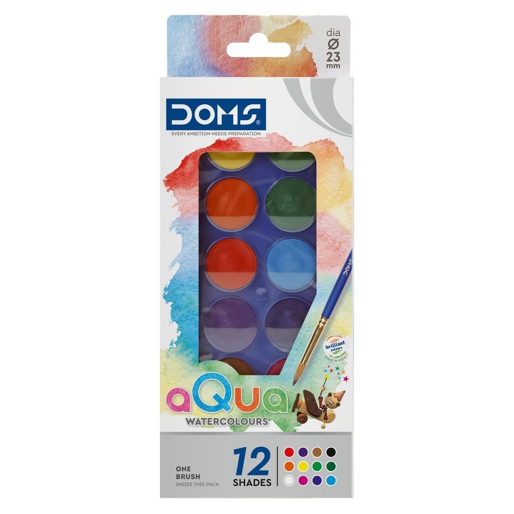 Acuarelas Doms Pastilla 23 mm 12 Colores Imagen principal del producto