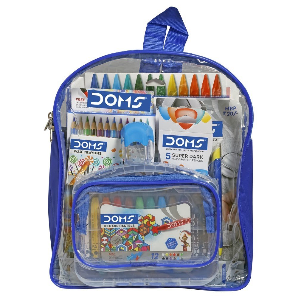 Set escolar Doms Smart Kit mochila transparente marca DOMS Imagen principal del producto