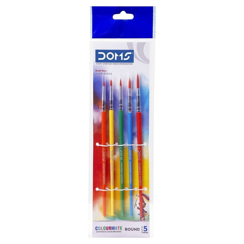 Blister 5 Pinceles Doms Colourmate Rojo Redondos Imagen principal del producto
