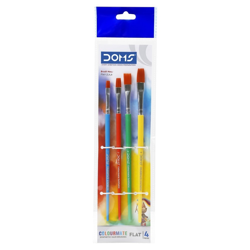 Pinceles planos Doms Colourmate blister 4 unidades Imagen principal del producto