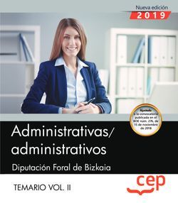 Administrativas/administrativos. Diputación Foral de Bizkaia. Temario. Vol.II