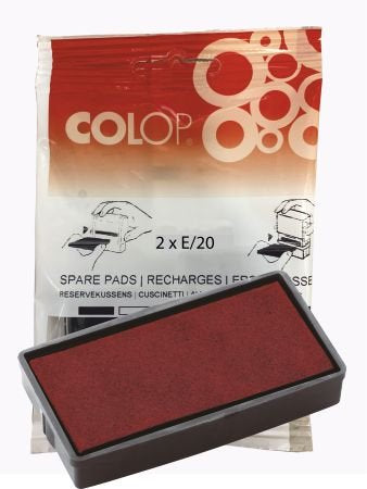 BLISTER 2 RECAMBIOS ALMOHADILLA MODELO E/20 ROJO 14X38 MM | 1 UNIDADES | (COLOP ESPAÑA S,L,)