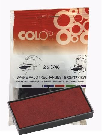 BLISTER 2 RECAMBIOS ALMOHADILLA MODELO E/40 ROJO | 1 UNIDADES | (COLOP ESPAÑA S,L,)