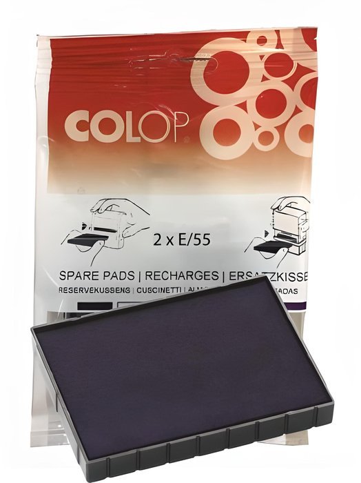 Blister 2 Recambios Almohadilla Modelo E/55 Azul COLOP España Imagen principal del producto