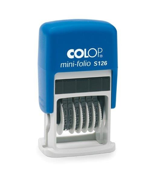 MINI SELLO NUMERADOR 4MM MODELO S 126 AZUL 6 BANDAS NEGRA | 1 UNIDADES | (COLOP ESPAÑA S,L,)