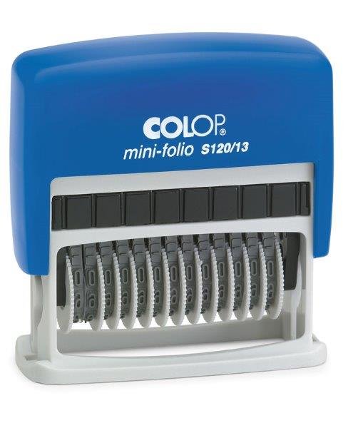 MINI SELLO NUMERADOR 4MM MODELO S 120/13 BANDAS AZUL/NEGRA | 1 UNIDADES | (COLOP ESPAÑA S,L,) Imagen principal del producto