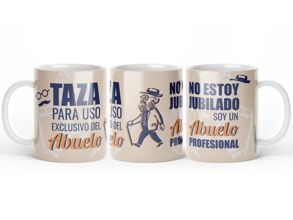 TAZA DE CERAMICA 350 ML ABUELO | LAMPARAS MEDITERRANEAN | 1 UNIDAD | 9502773366495