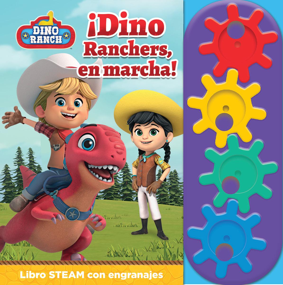 DINO RANCHERS, EN MARCHA!: LIBRO CON ENGRANAJE STEM